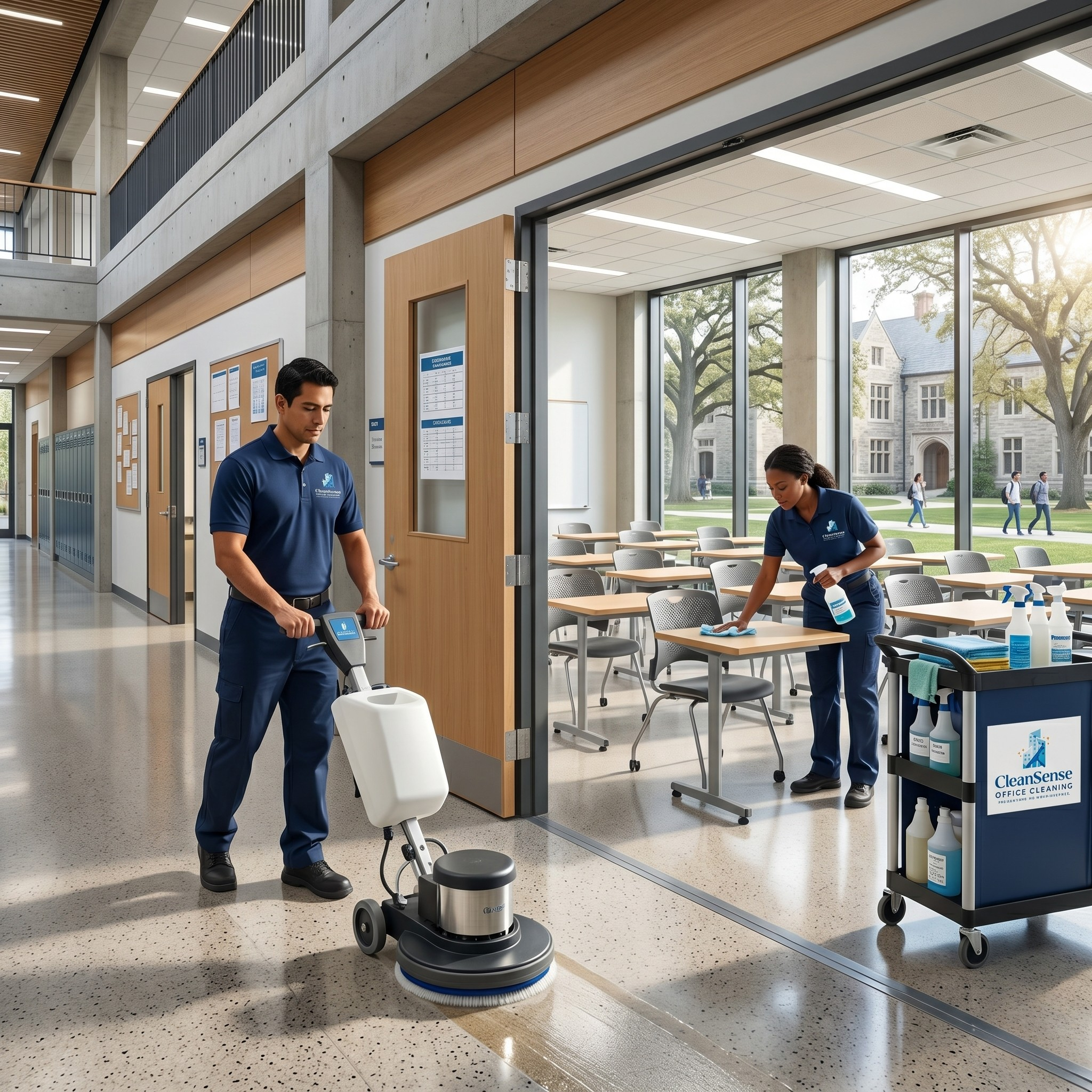 University and college facility cleaning services by CleanSense